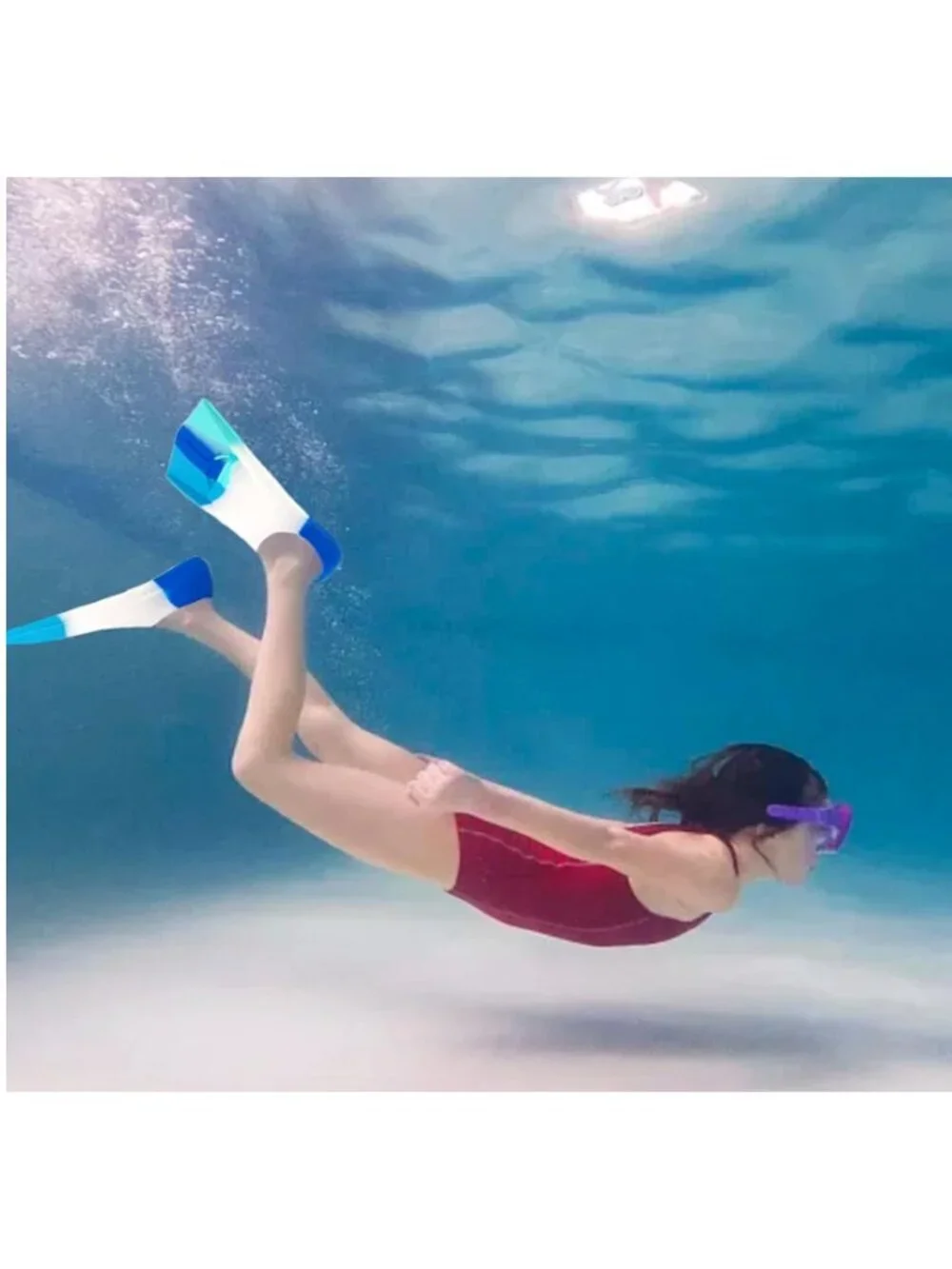 Size XS (US Kids 13.5-1) Silicon Swimming Training Fin for Kids, Non Slip - Blue